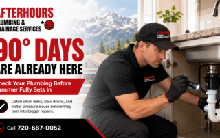 Plumber inspecting kitchen sink pipes with flashlight